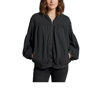 Aerie Charcoal Zip-up Hooded Jacket